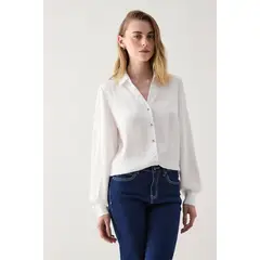 ASH - Blusa Manga Larga Crudo Mujer