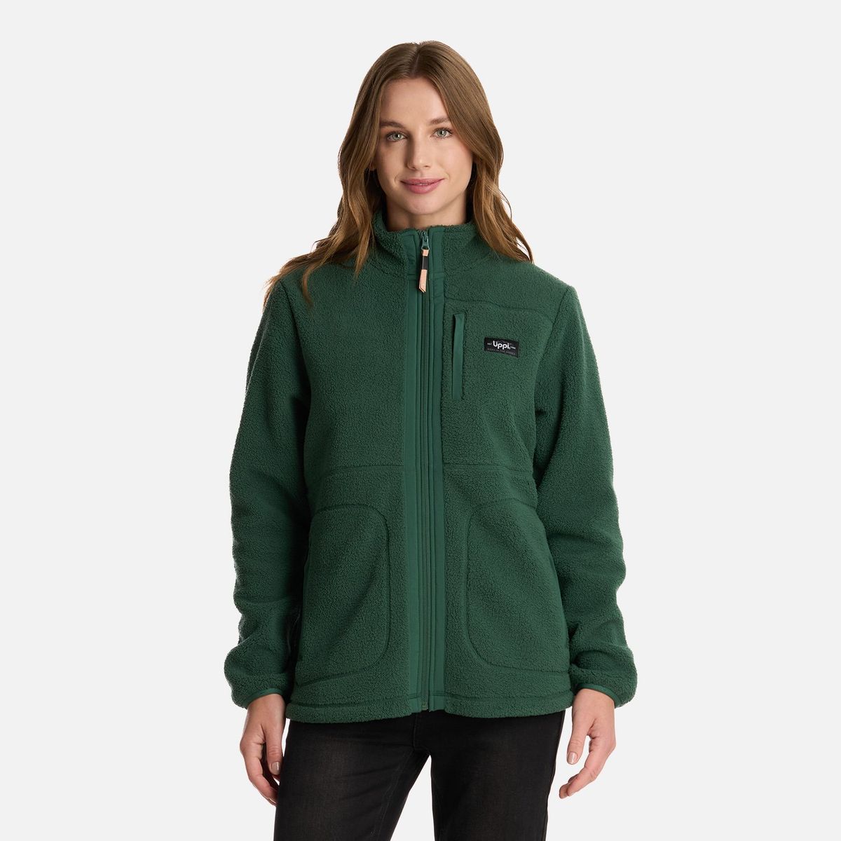 LIPPI - Polar Mujer Hug-Like Shaggy Pro Jacket Verde Botella Lippi