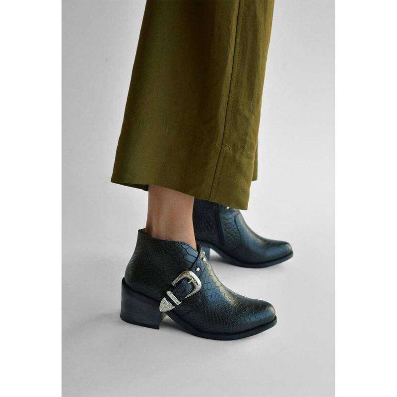 GIANI DAFIRENZE - Botin Mujer De Cuero Berta Negro C4