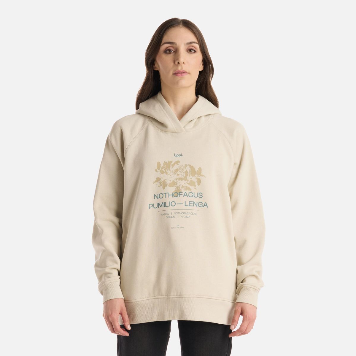 LIPPI - Polerón Mujer Insigne Hoody Sweatshirt Front Print Crudo Lippi