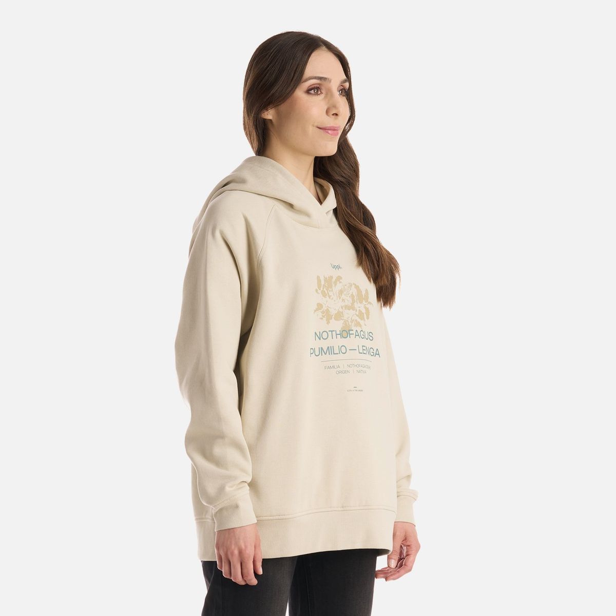 LIPPI - Polerón Mujer Insigne Hoody Sweatshirt Front Print Crudo Lippi