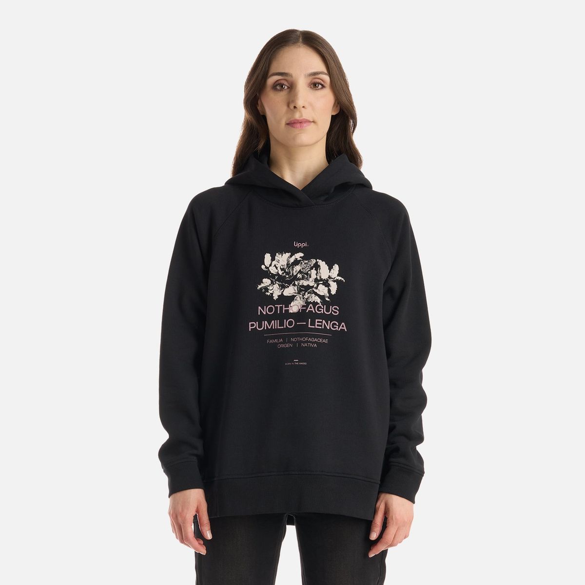 LIPPI - Polerón Mujer Insigne Hoody Sweatshirt Front Print Negro Lippi