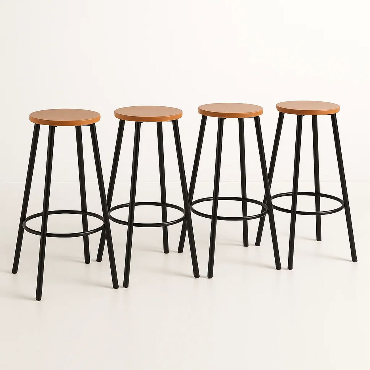 KLIK - Pack de 4 Pisos taburete de bar elipse industrial