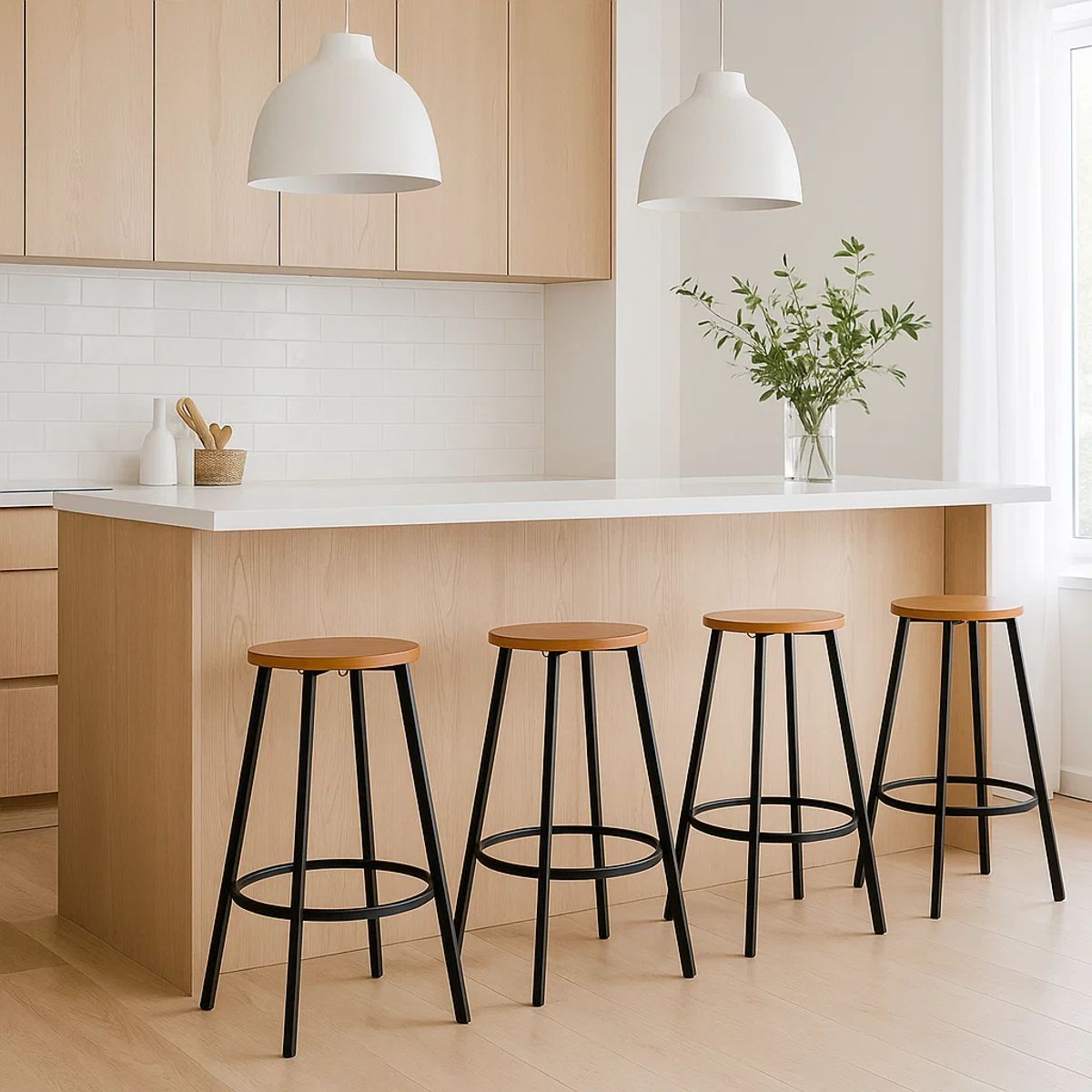 KLIK - Pack de 4 Pisos taburete de bar elipse industrial