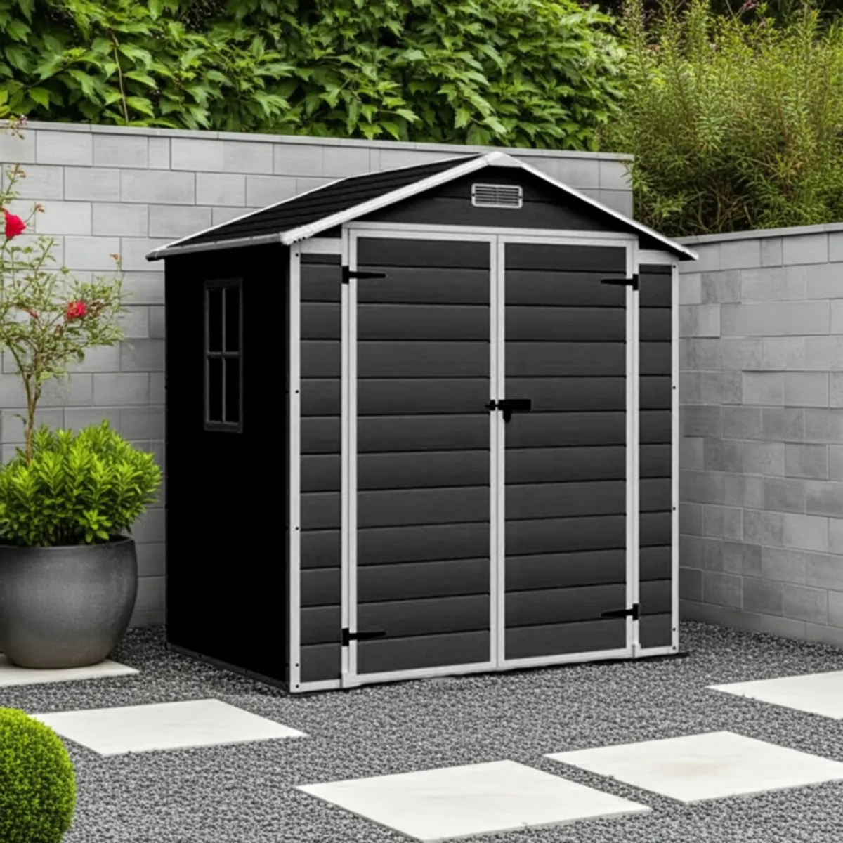 IGPRO - Bodegas Jardin Plastico PP 182X134X210CM Gris Oscuro