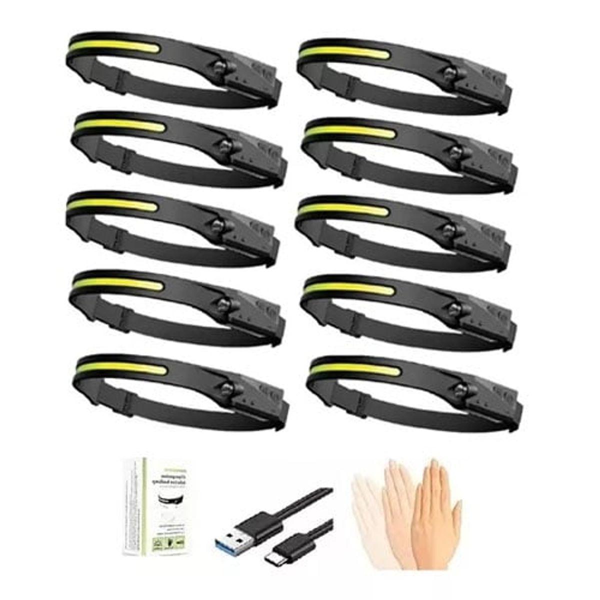 GENERICO - Pack 10 Linternas De Cabeza Recargable