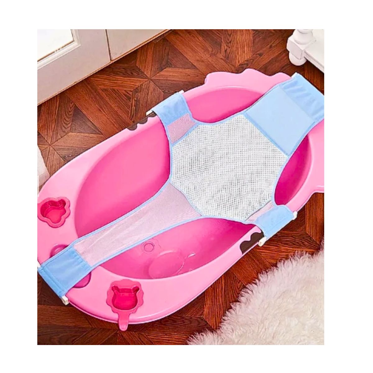 GENERICO - Malla Soporte Apoyo Para Tina Baño Bebé Color Rosa