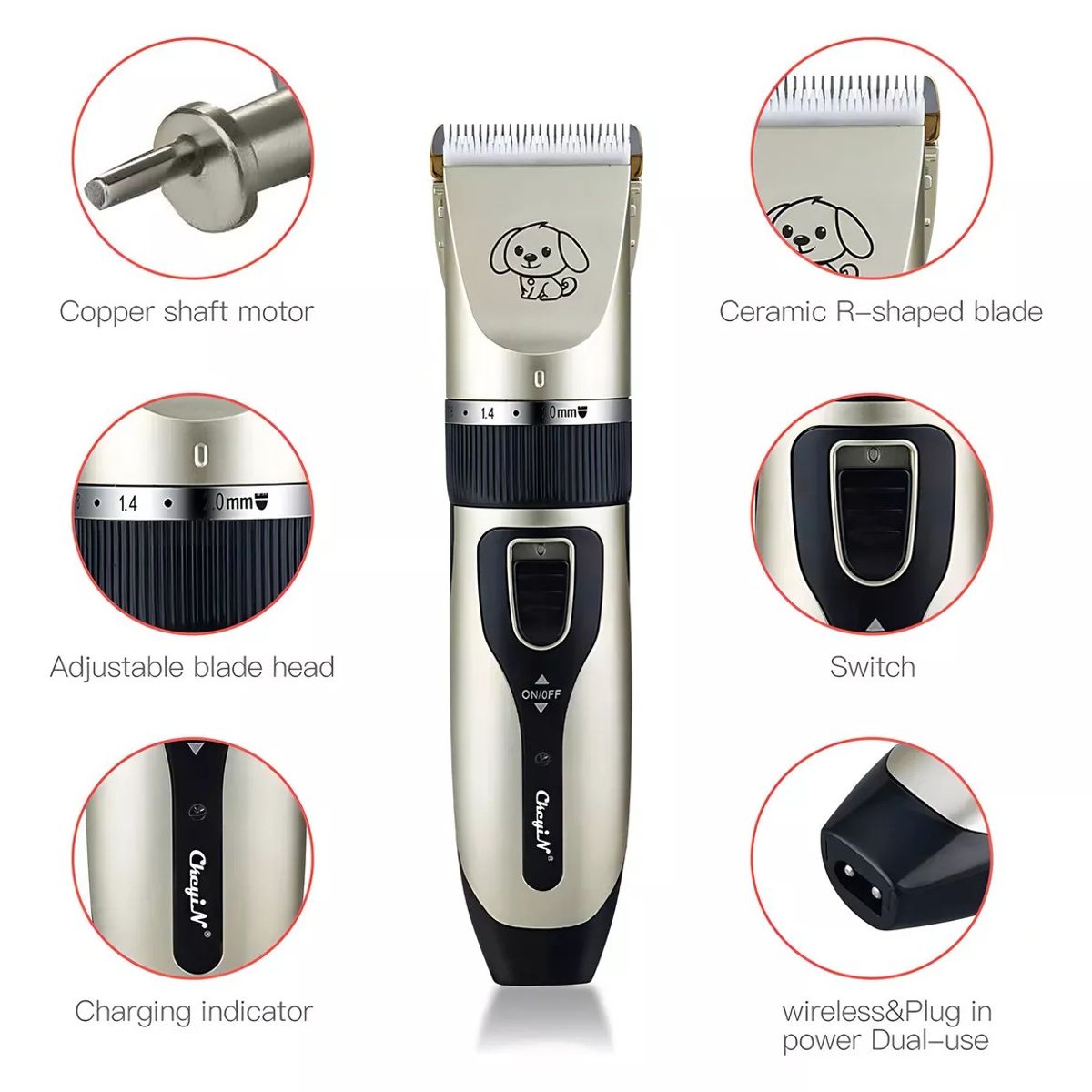GENERICO - Kit de aseo para mascotas Clipper 220V