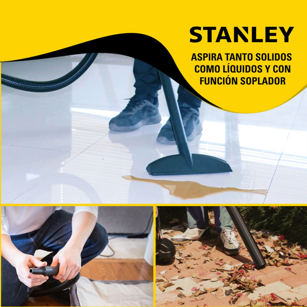 STANLEY - Aspiradora Stanley 1300watt 15l Sl19301-4b Polvo Y Agua