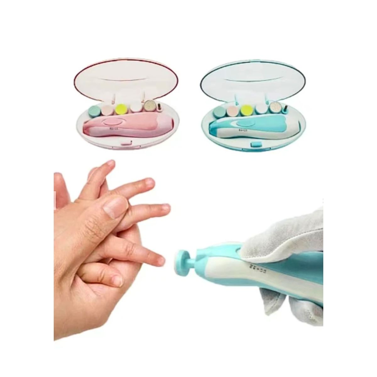 GENERICO - Lima Uñas Bebe Pulidor Torno Eléctrico Trimmer Color Azul