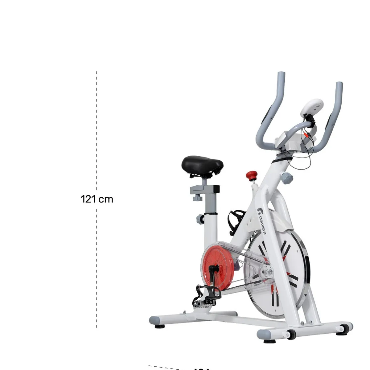 CENTURFIT - Bicicleta Spinning Estatica 8kg Ejercicio Cardio Blanco