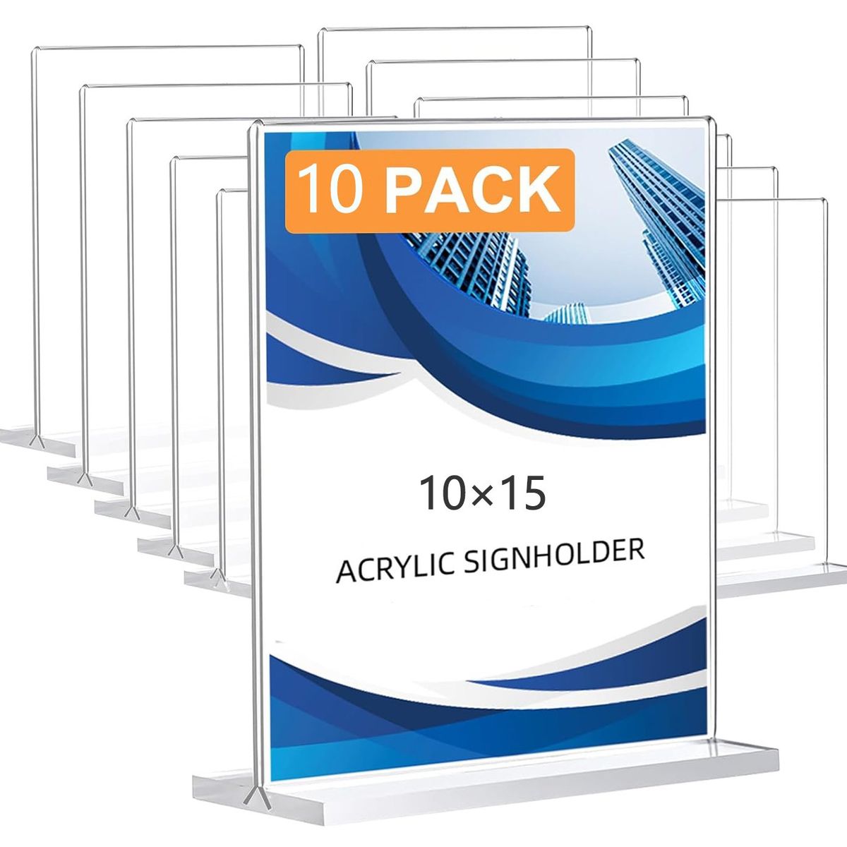 KUANGYE - 10 Soportes Acrílicos Para Letreros Menús De Mesa