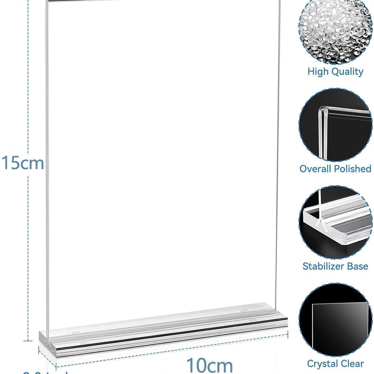 KUANGYE - 10 Soportes Acrílicos Para Letreros Menús De Mesa