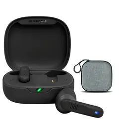 JBL - Audífonos Wave Flex De Bluetooth-Negro y Bolsa almacenamiento