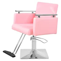 Sillon Silla Barberia Estetica Peluqueria Cuadrada 360 Moderna Rosa