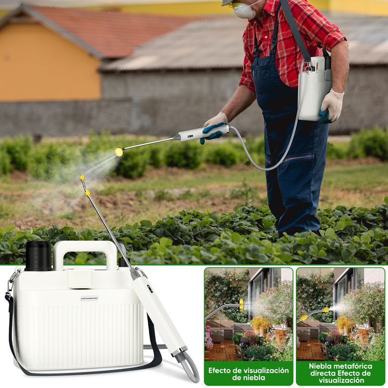 AIZO - Rociador Eléctrico 5Lcon Mango Carga Usb Varilla Telescópica