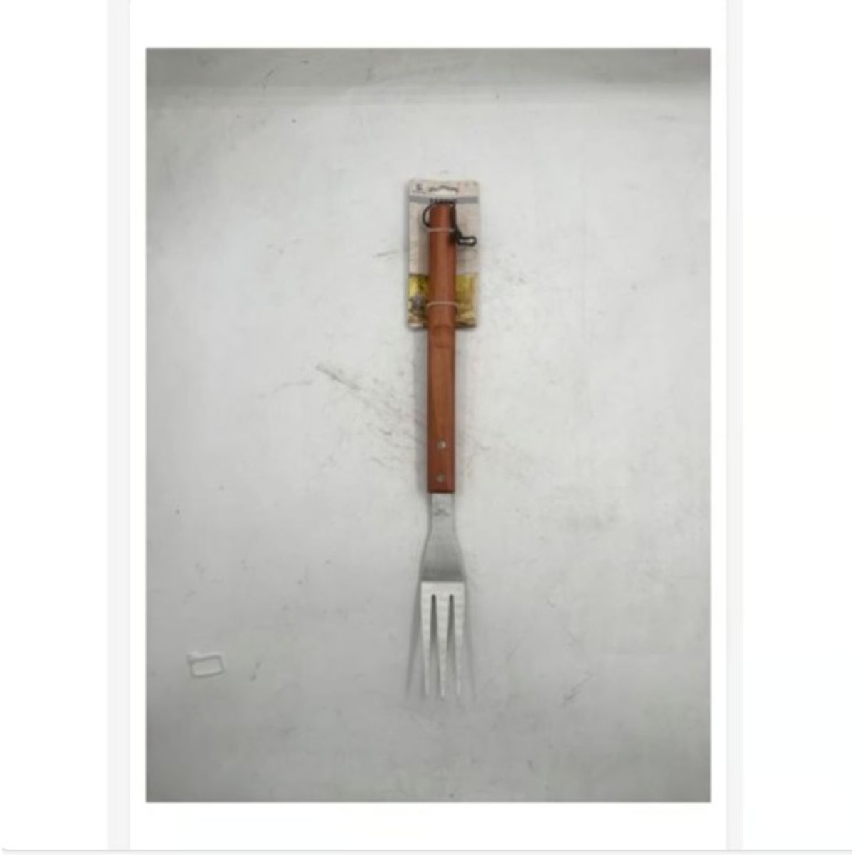 GENERICO - Tenedor De BBQ Acero Inoxidable Mango Madera