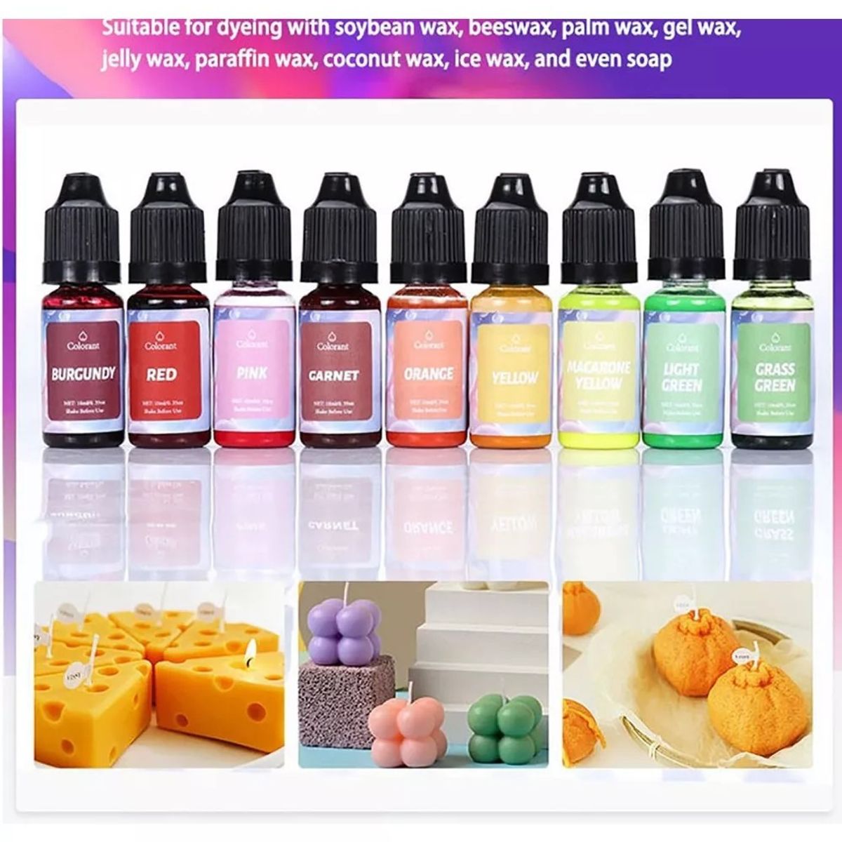 MUNDO MAGIA - Colorante Para Vela Y Jabón Pigmento 18 Colores Fluorescent