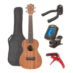 GENERICO - Ukelele Acustico Soprano Epic 21 Funda + Afinador + Soporte