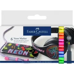 FABER-CASTELL - Set 6 marcadores NEON Faber Castell
