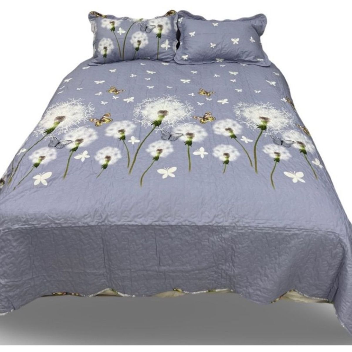 GENERICO - CUBRECAMA QUILT VERANO 2 PLAZA LUMINOSO DISEÑO DIENTE DE LEON TF