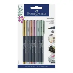 FABER-CASTELL - Set de Marcadores Metálicos 6 Colores Faber Castell
