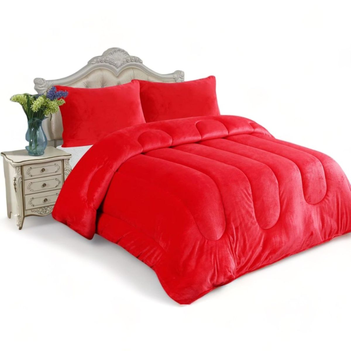 GENERICO - Cobertor plush con chiporro colcha plaza y media liso