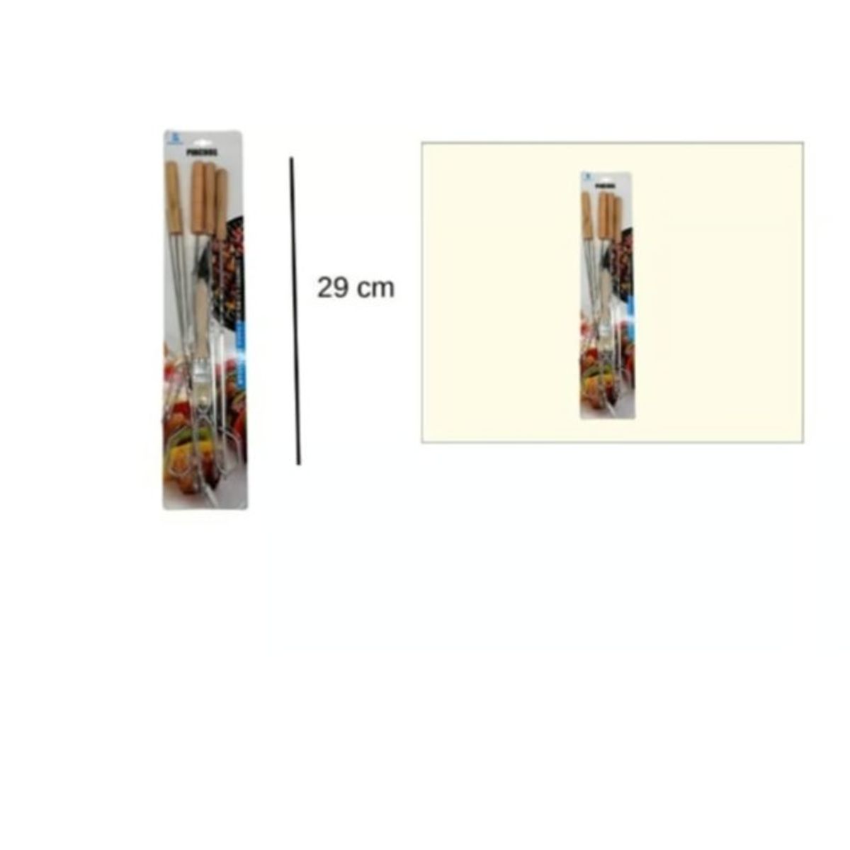 GENERICO - Pinchos Para Barbacoa Parilla Asado Acero Bbq 29Cm