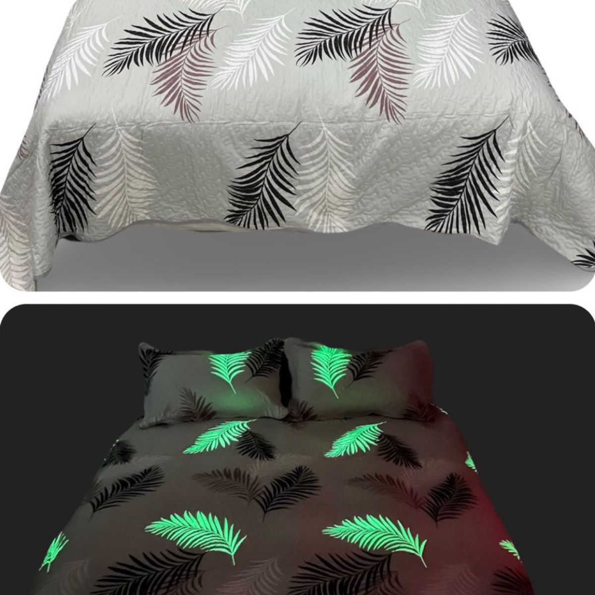 GENERICO - CUBRECAMA QUILT VERANO 2 PLAZA LUMINOSO DISEÑO GRIS PLUMAS TF