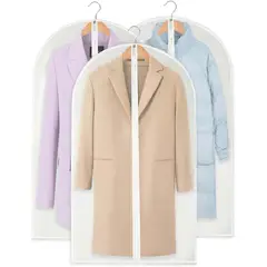 GENERICO - X3 Funda Traje Transparente Organizador Cubre Traje Colgador