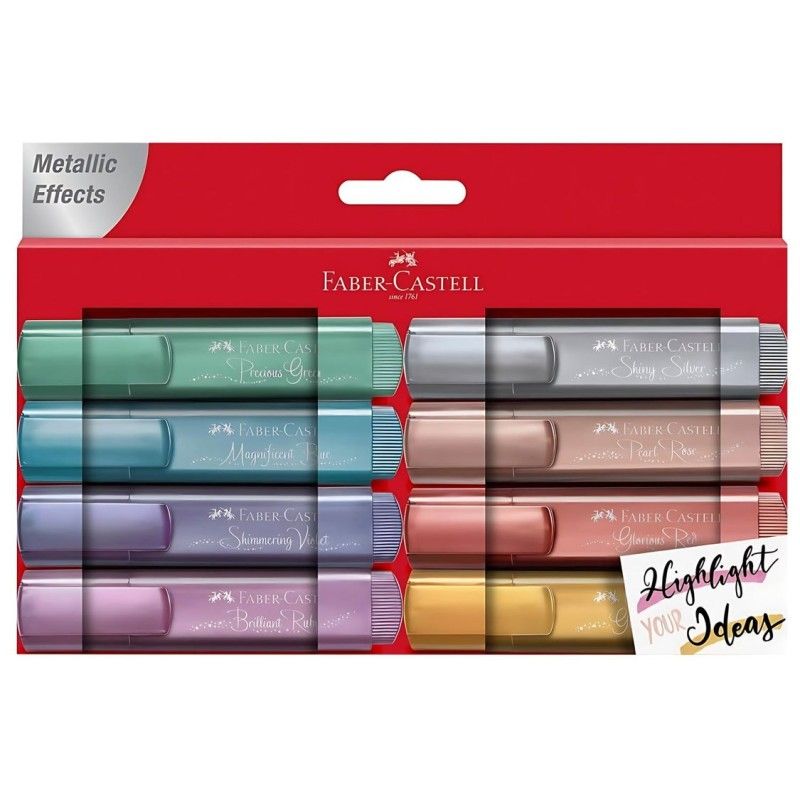 FABER-CASTELL - Set 8 Marcadores Destacadores Metálicos Textliner 46