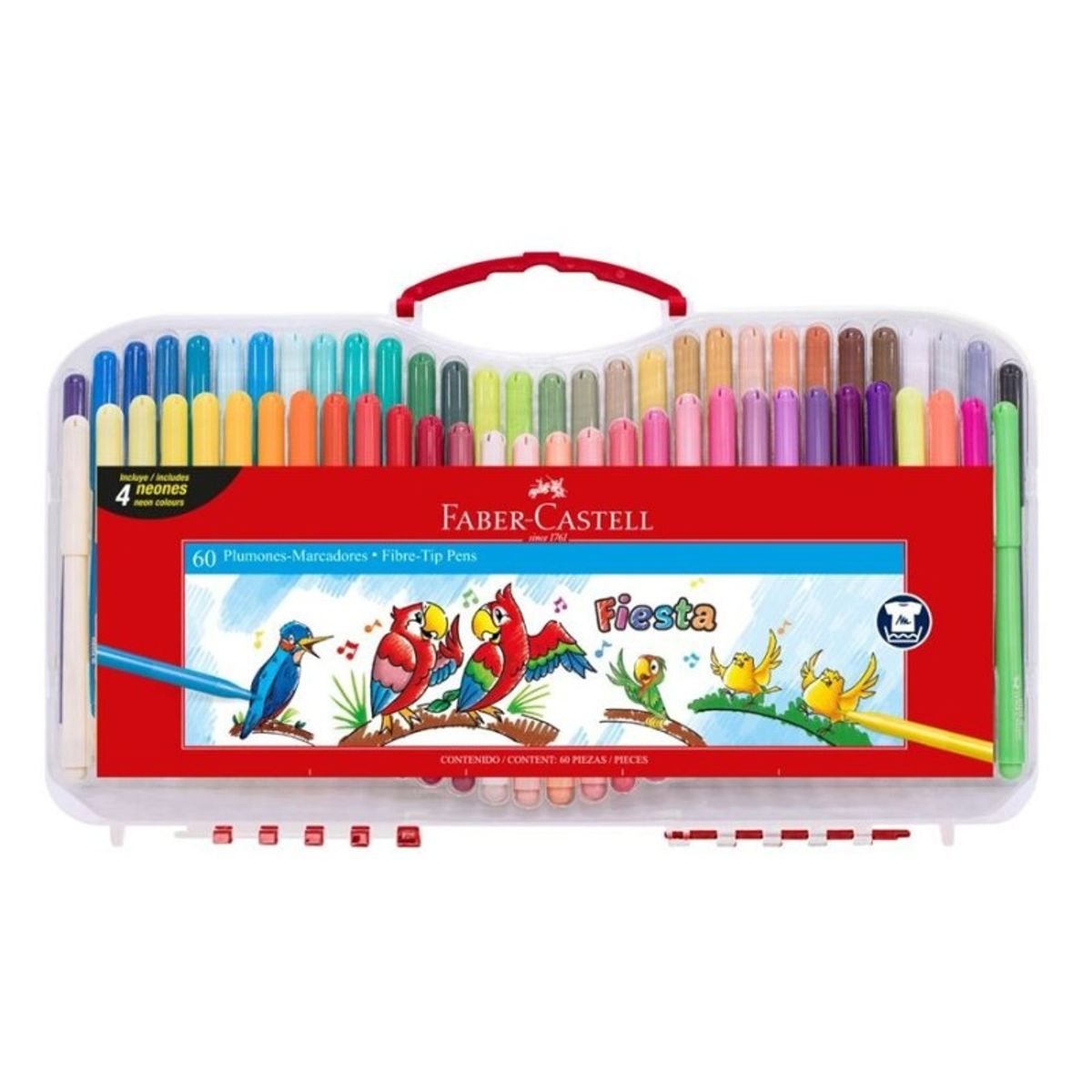 FABER-CASTELL - Set 60 Marcadores Fiesta estuche rígido Faber castell