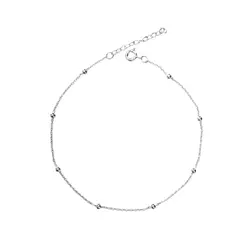 ANDREA COGGIOLA JOYAS - Tobillera 8 Bolitas Cadena Eslabón Plata Fina 925