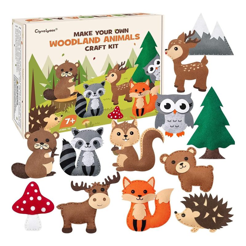 EVERSO - Kit De Costura De Fieltro De Animales Educativo Para Niños