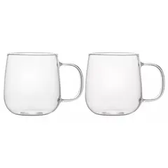 GENERICO - Set 2 Tazas Cafe de Vidrio 490 ML