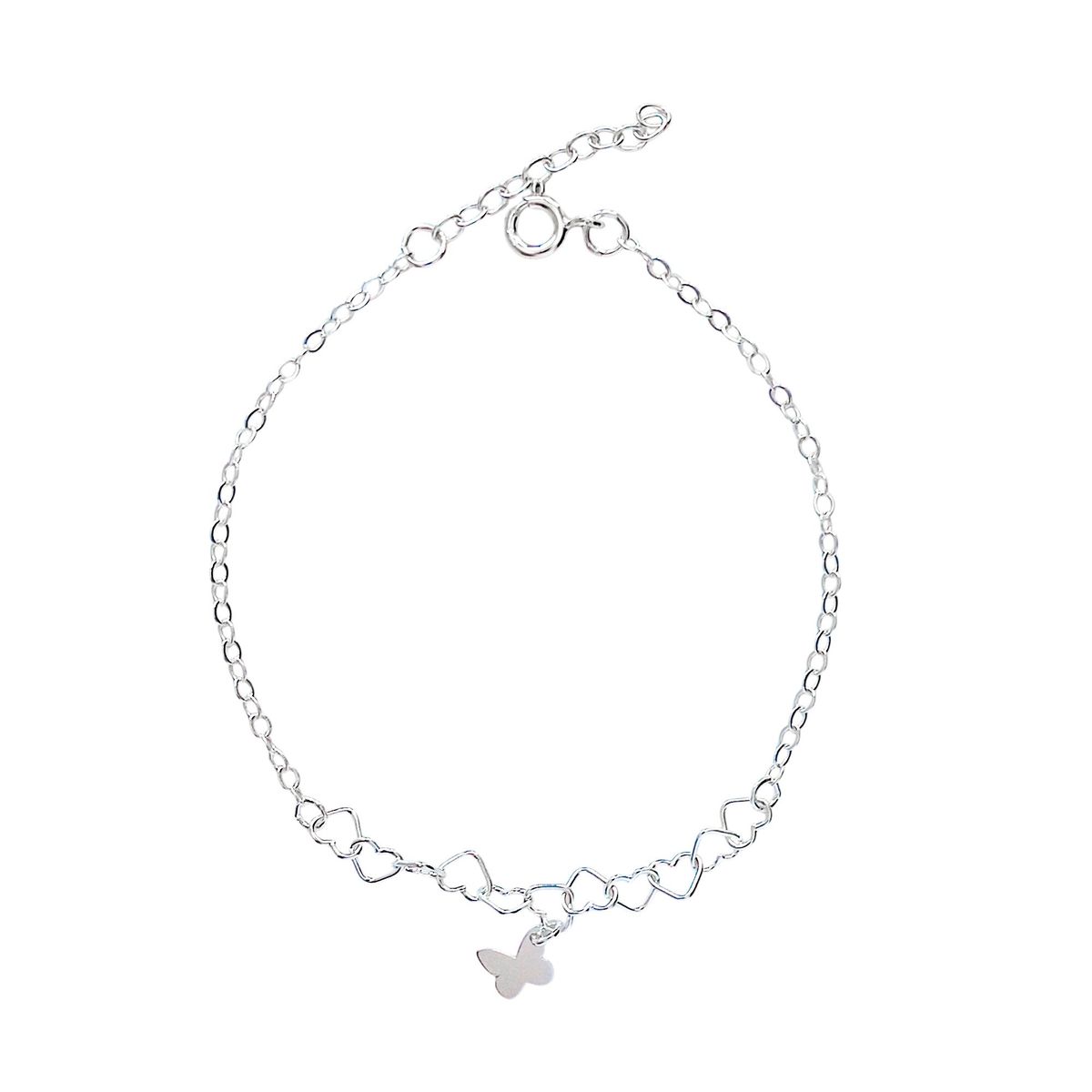 COGGIOLA - Pulsera Corazones Mariposa Plata Fina 925