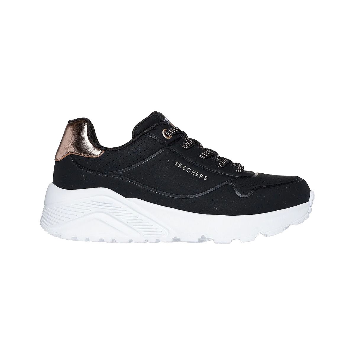 SKECHERS - Zapatillas Joven Uno Lite Skechers Negras/Blancas