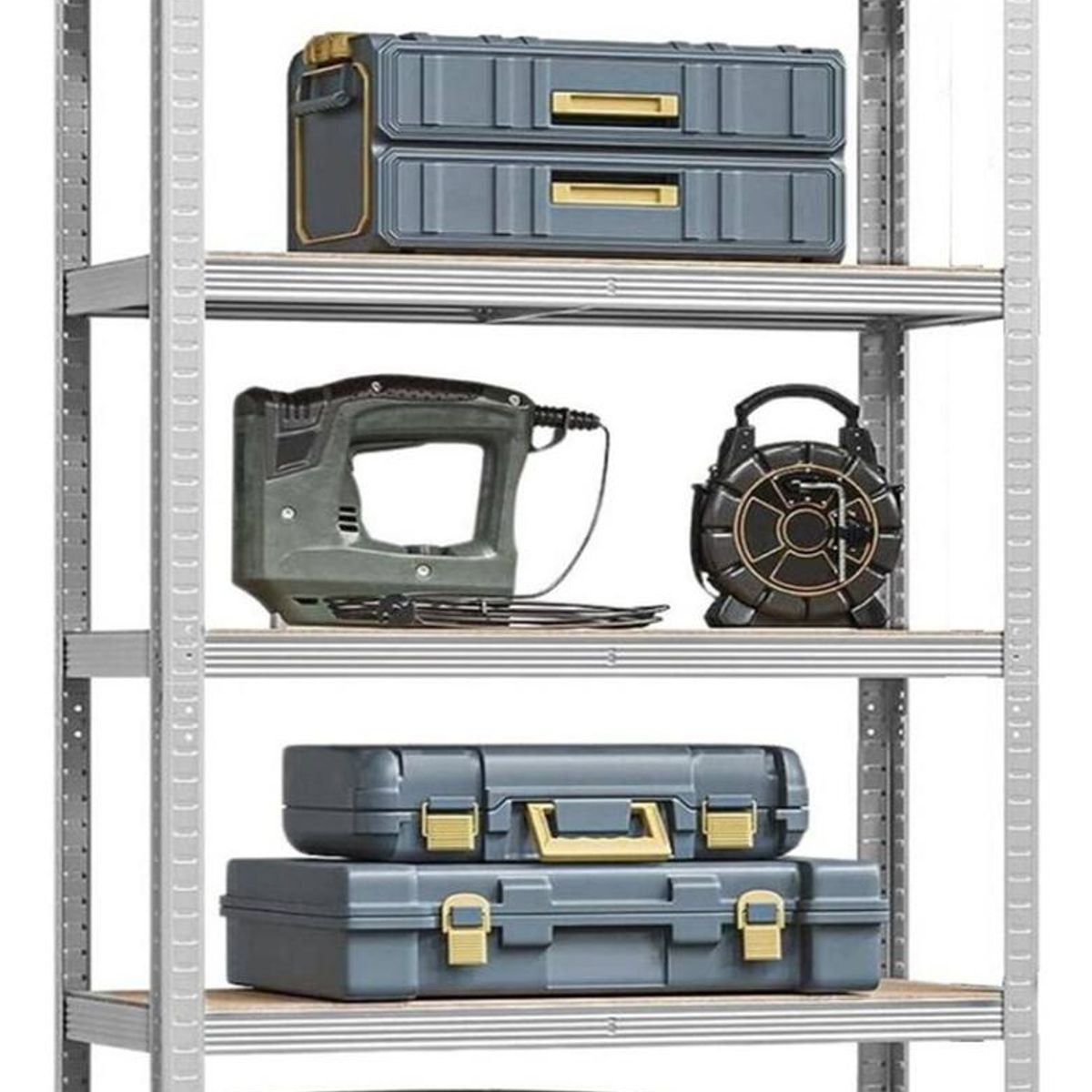 YEP S - Estante Metálico Armable 180x90x40 Armado Facil Sin Pernos - Gris