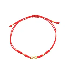 ANDREA COGGIOLA JOYAS - Pulsera Mini Infinito Enchapado Oro 18K Cordón Rojo