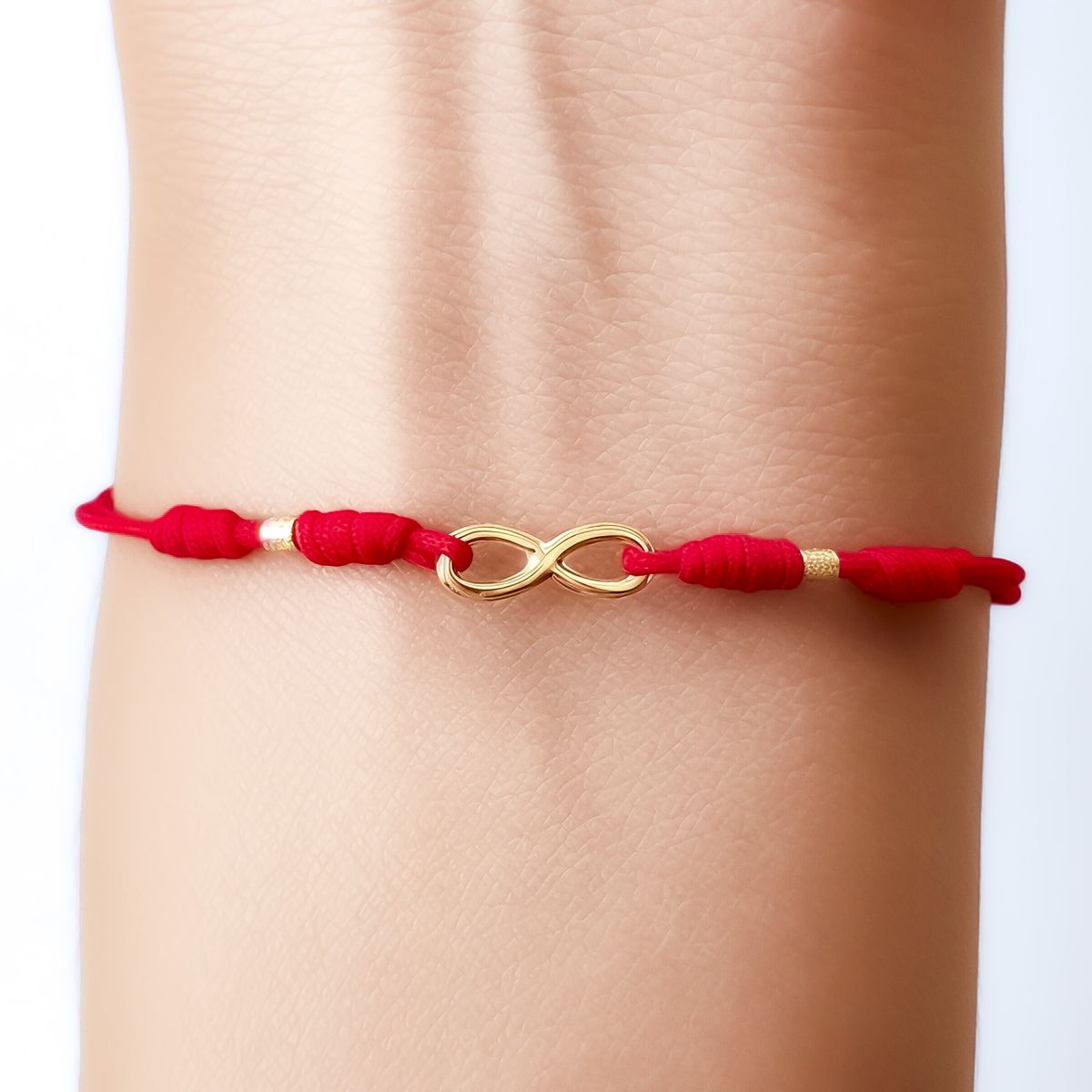 COGGIOLA - Pulsera Mini Infinito Enchapado Oro 18K Cordón Rojo