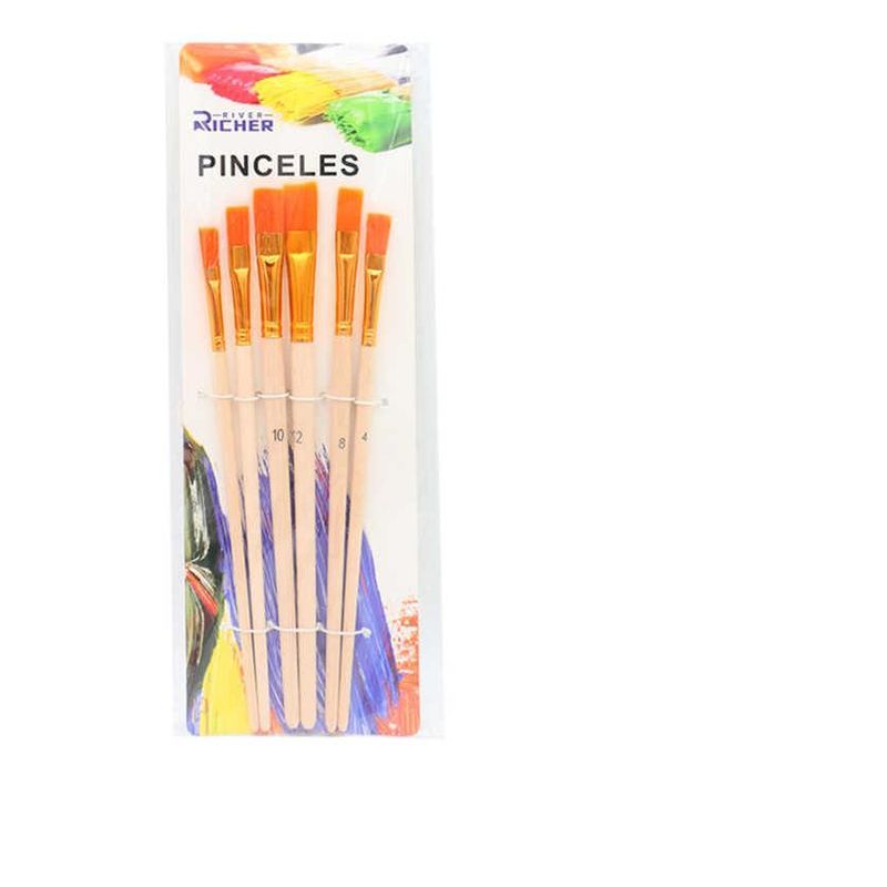 GENERICO - Pinceles Para Acrílica Témpera Acuarela 6pcs