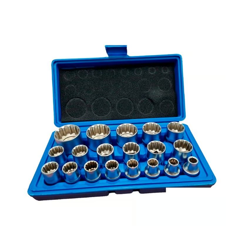 GENERICO - JUEGO DE DADO POLIGONAL   Y MULTIFUNCIONAL   KAMASA 1/2 19PCS
