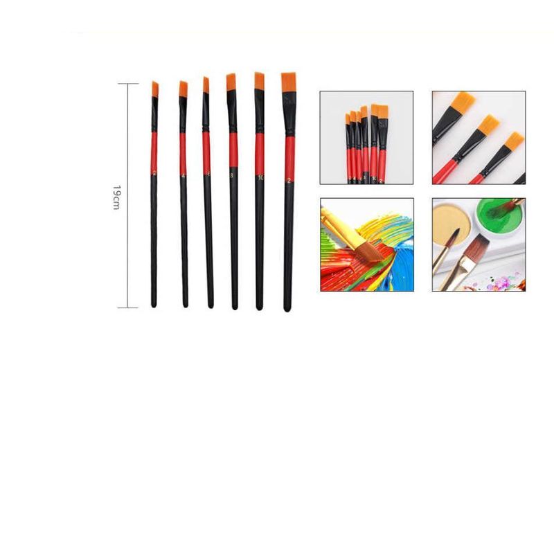 GENERICO - Pinceles Angulares 6 pcs