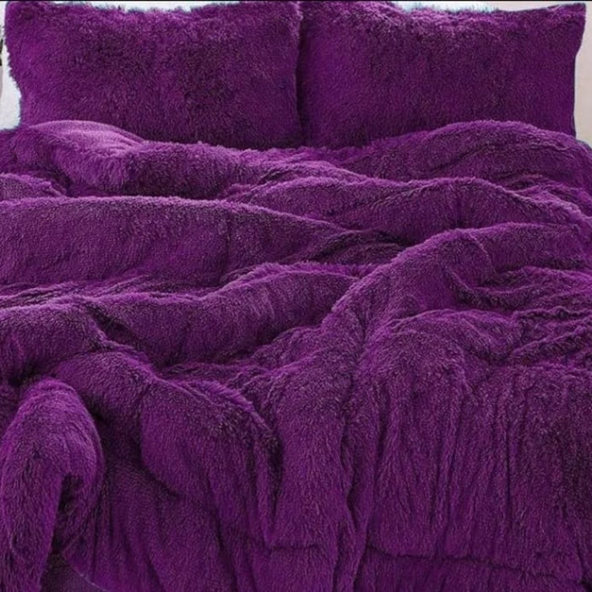 GENERICO - Plumon Cobertor de invierno Peludo con Chiporro KING - Violeta