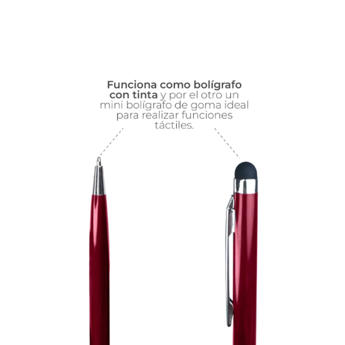 JOIGO - Lapiz Stylus Universal 2 En 1 Para iPad Y Tablet Celula Rojo