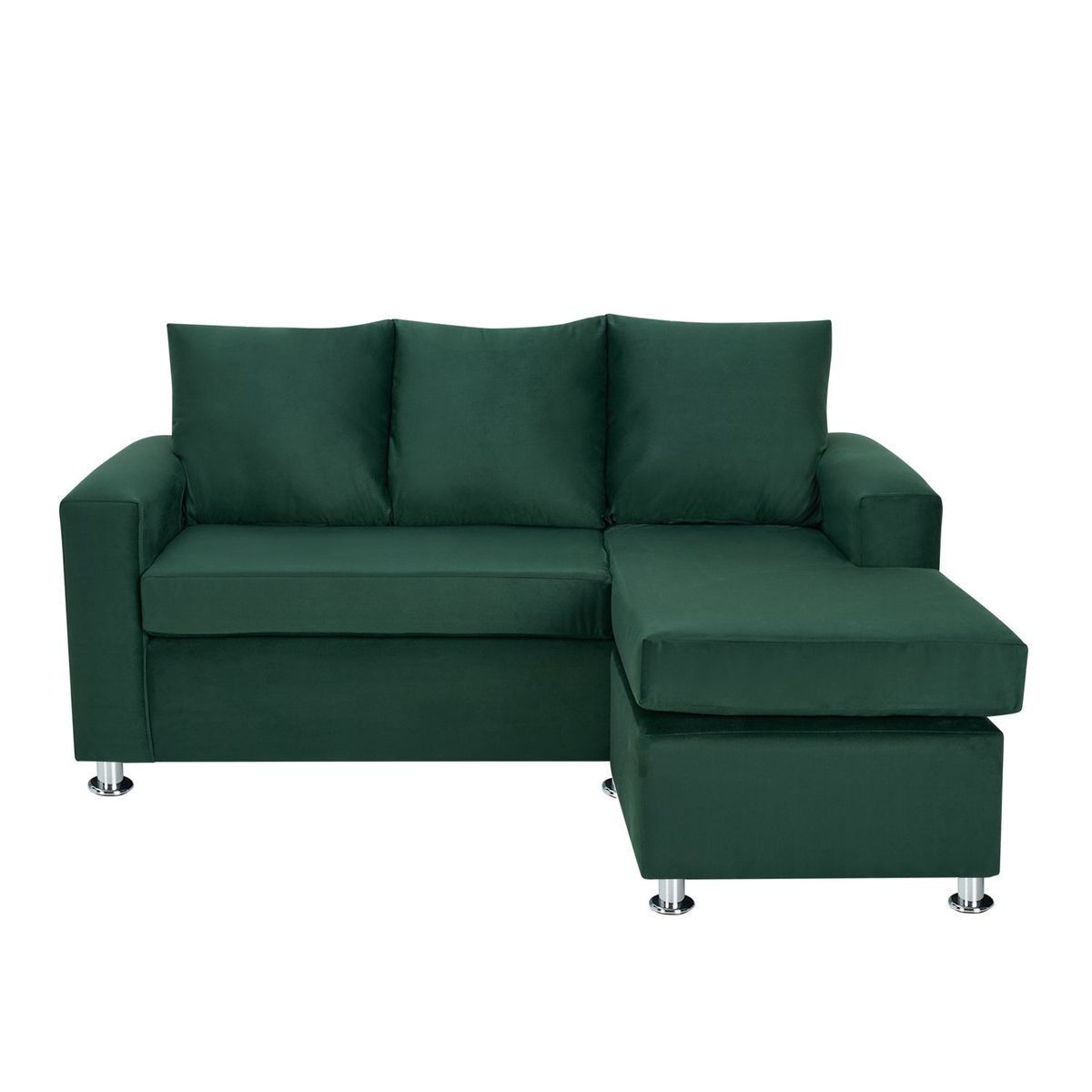 BODEVIR - Sofa Bi-L 3C Felpa 12 Verde Botella