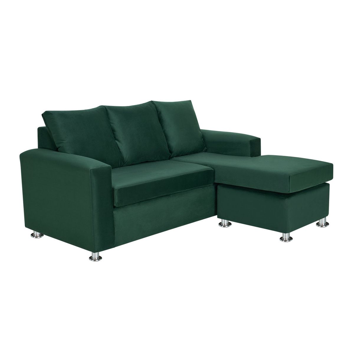 BODEVIR - Sofa Bi-L 3C Felpa 12 Verde Botella