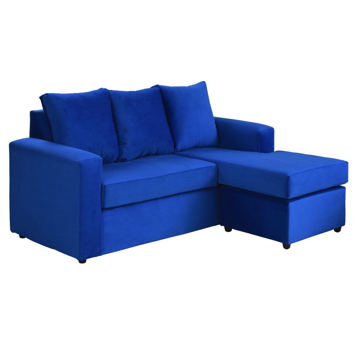 BODEVIR - Sofa Bi-L 3C Felpa 30 Azul Rey