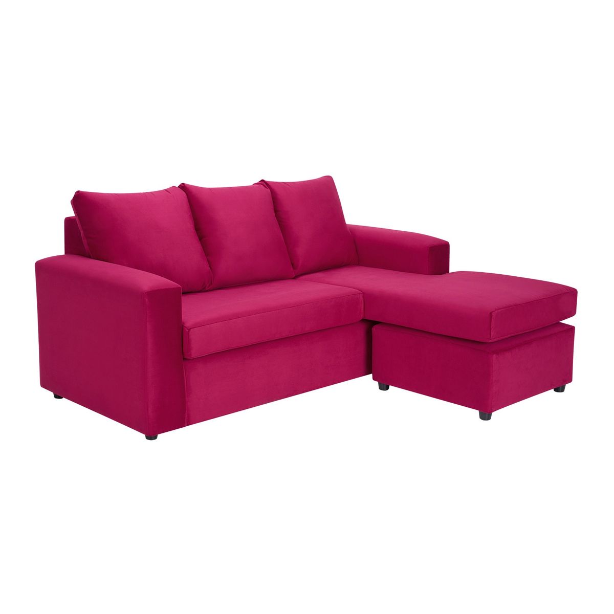 BODEVIR - Sofa Bi-L 3C Felpa 30 Burdeo