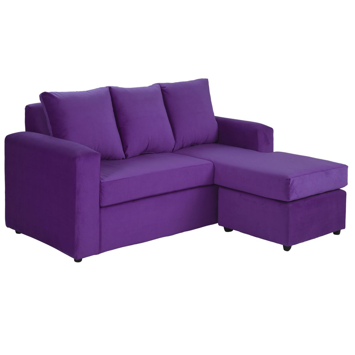 BODEVIR - Sofa Bi-L 3C Felpa 30 Morado
